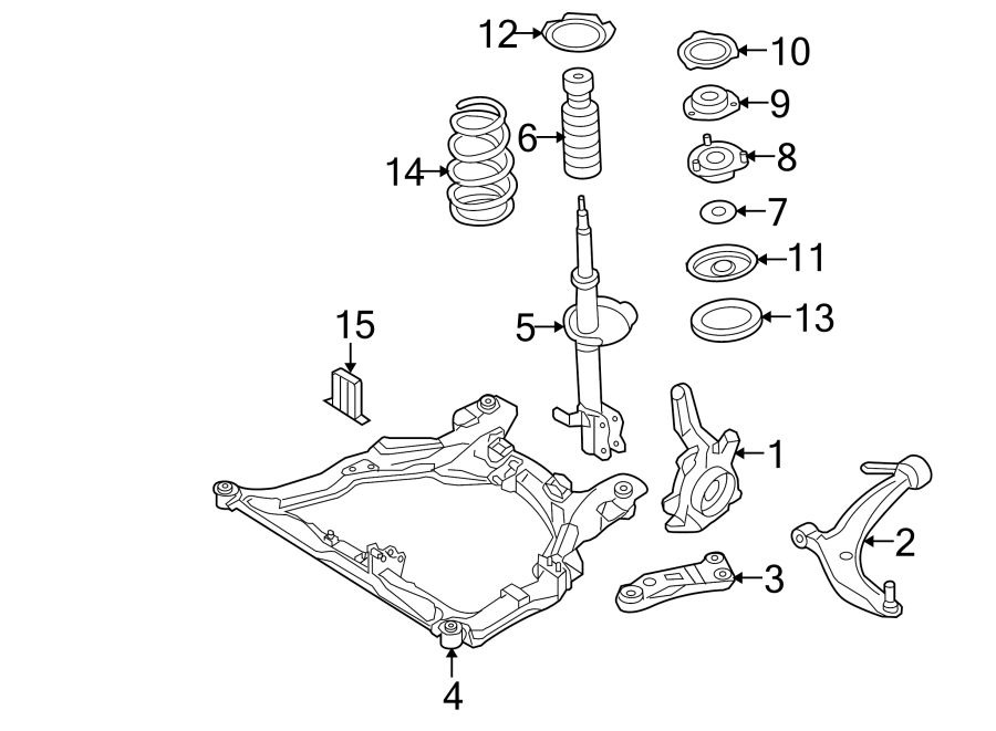 Nissan Maxima Engine. MEMBER. Cradle. Bolt. COMPLETE - FRONT